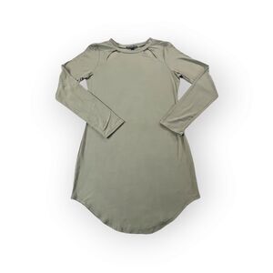 Derek Heart Dress Large Green Bodycon Long Sleeve Cut-Out Pullover Shirt Dress